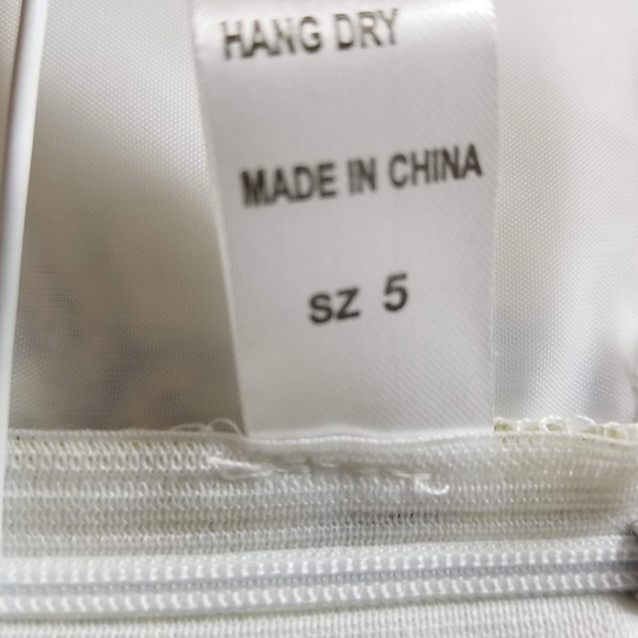 Flower girl dresses gold with blue sash - Picture 3 of 3